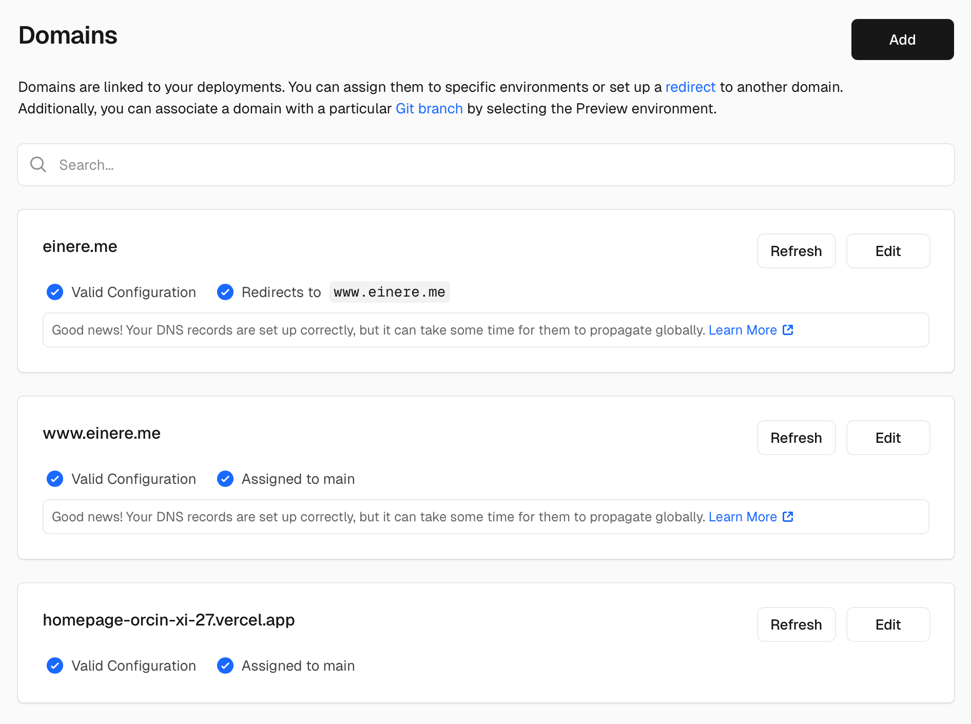 도메인 추가가 잘 되었습니다.